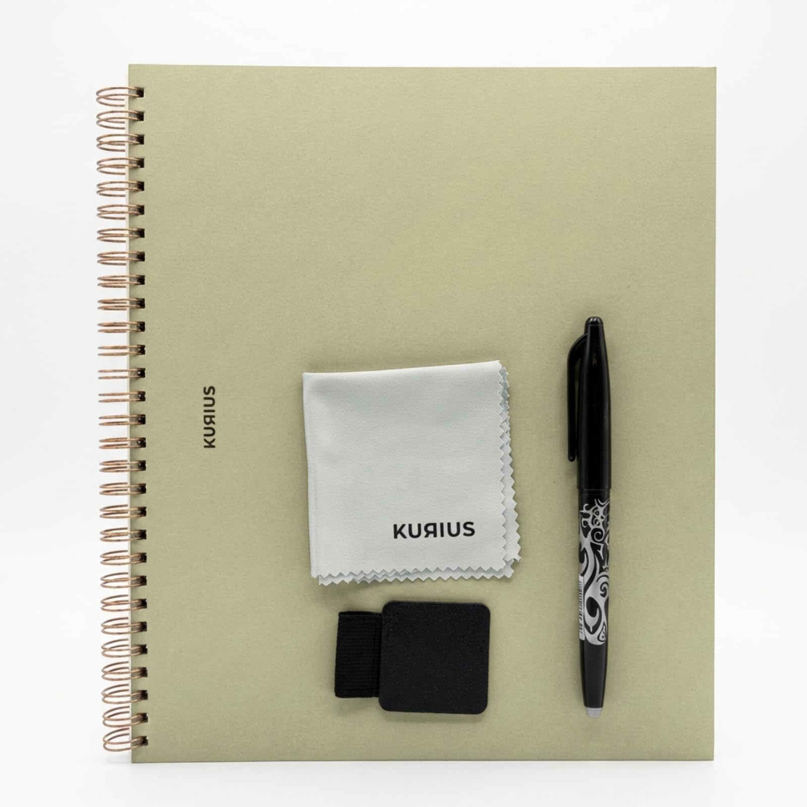 Libreta borrable reutilizable KURIUS hojas puntos OLIVA (21 x 25 (Grande))