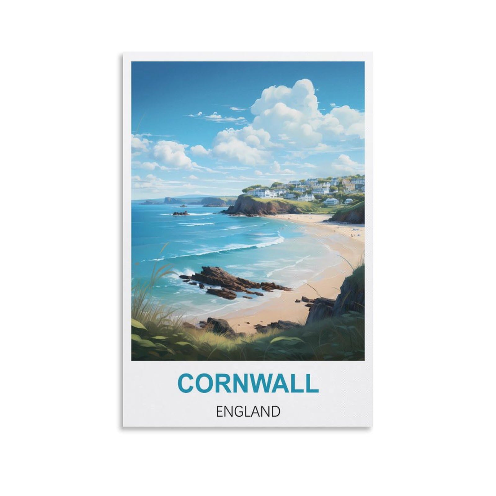 EZMLFA Diamond Art Kits Adults,Cornwall Englands,5D Dimond Picture, Crystal Gem Art Crafts for Boys Girls, DIY Mosaic Creations Set for Home Decor 50x60cm