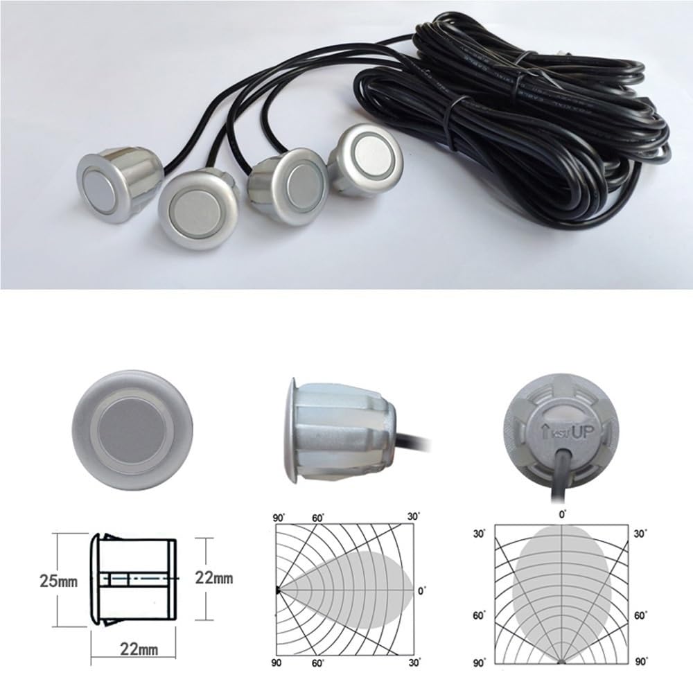 Sensore parcheggio PDC Radar retromarcia per auto kit 8 sensori parcheggio anteriori posteriori per rilevamento del monitor del veicolo, suono di retroilluminazione