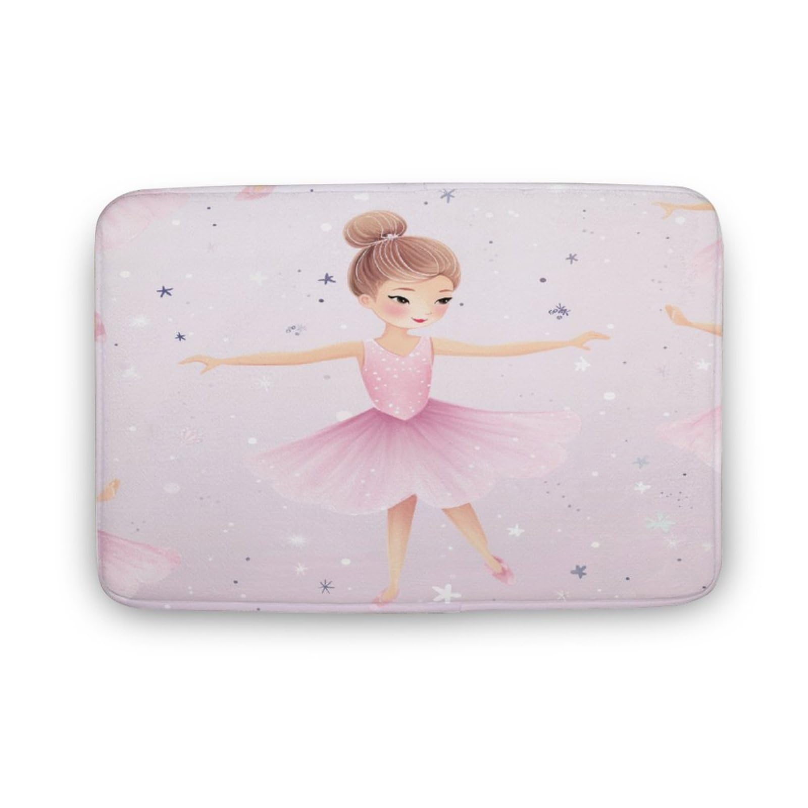 Ballerina Girls Bath Mats Ballet Dancer Plush Bathroom Decor Rug Bath Floor Carpet Absorbent Velvet Non Slip Bathroom Rugs for Bath Tub Shower 16" x24
