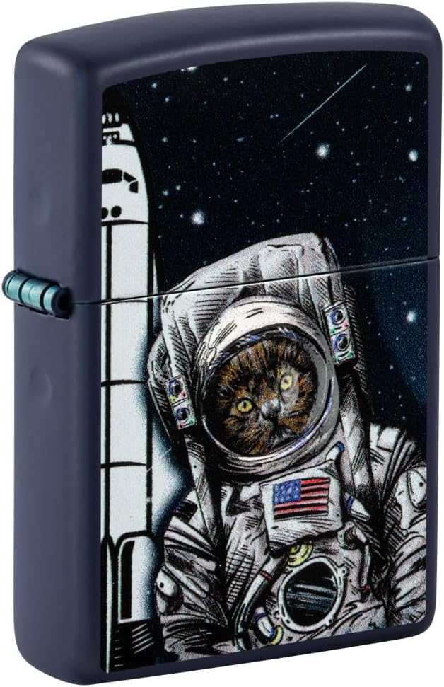 Zippo Space Kitten Navy Matte Pocket Lighter