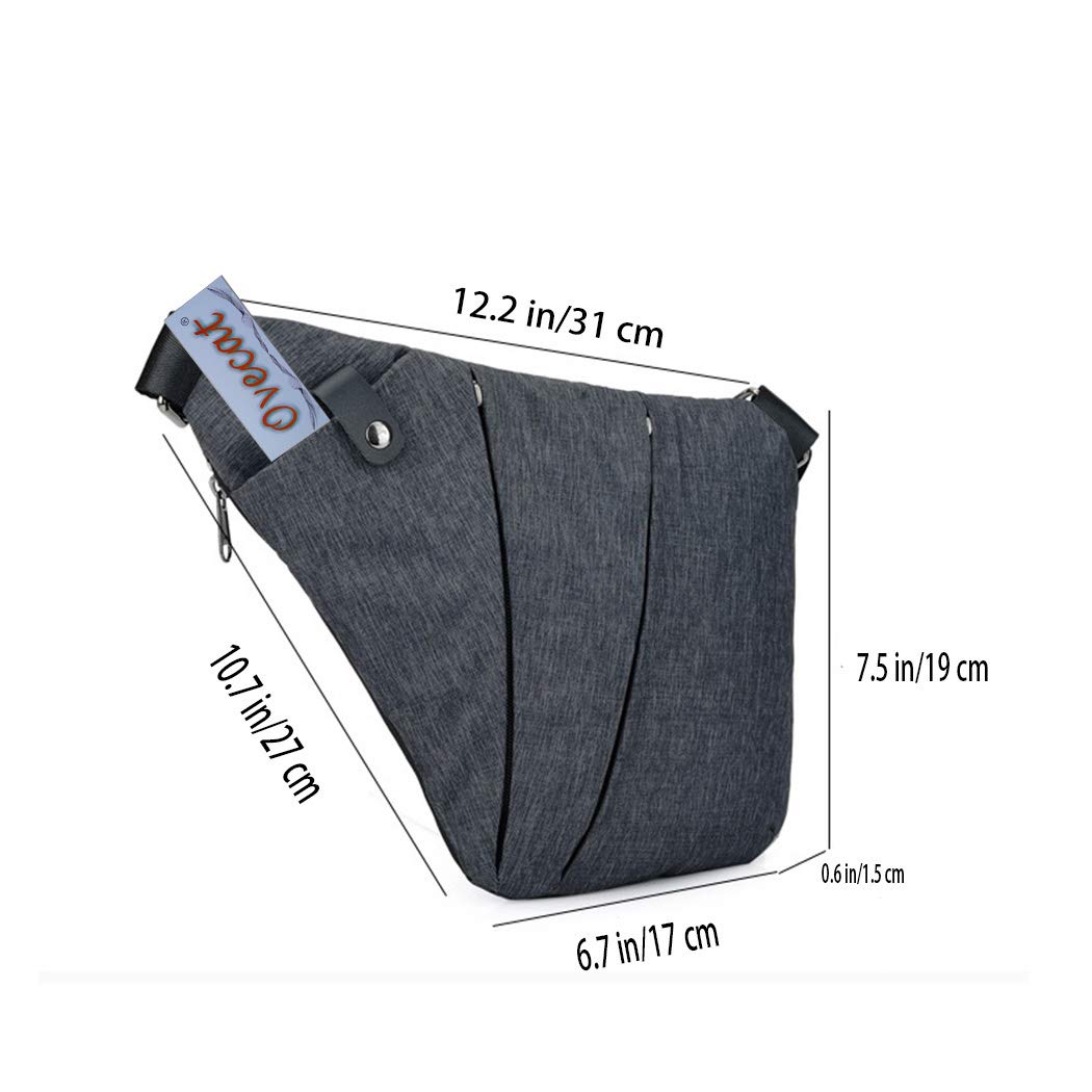 Ovecat Sling Bag Crossbody Spalla Petto Zaino antifurto a ghigliottina, per Uomo Donna