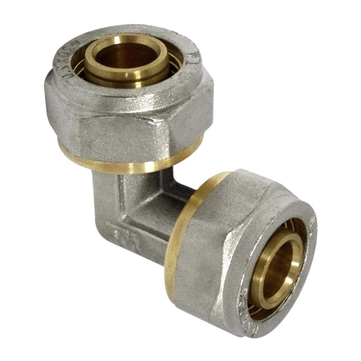 Anello a vite per tubo composito PEX, angolo 90° Ø20 x Ø20