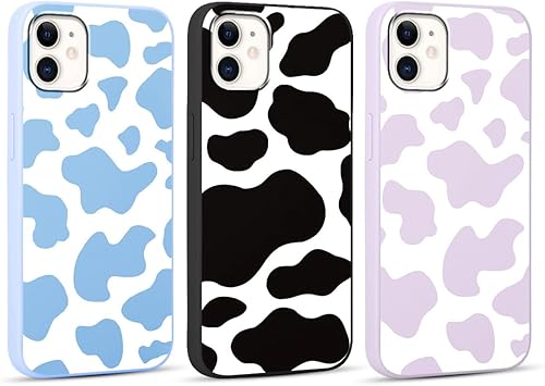 RUMDEY 3 Pack Cute Cow Print Girls Woman Phone Case for Apple iPhone 11 6.1 inch