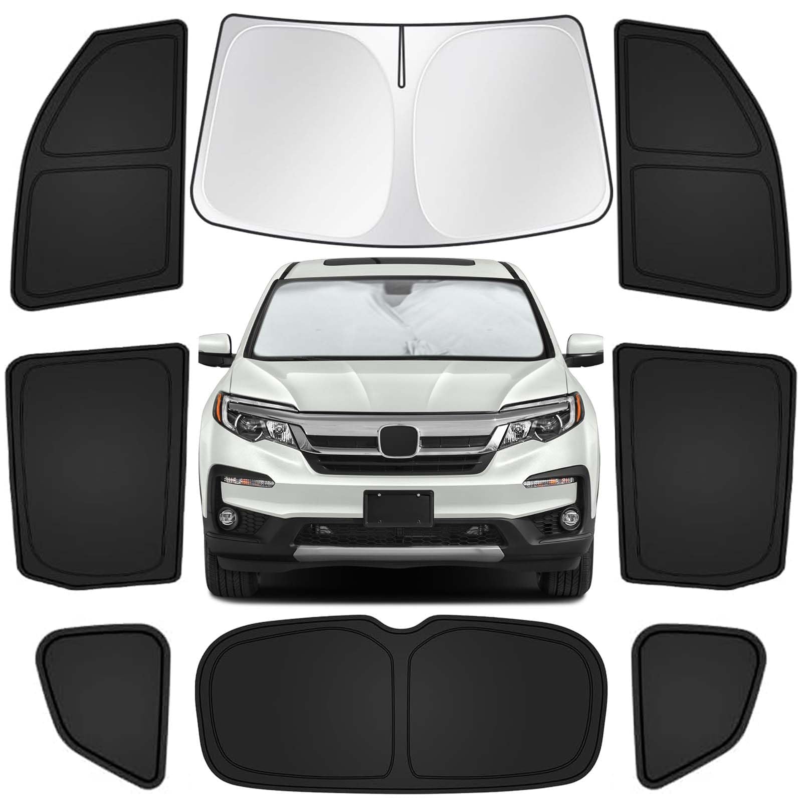 for Honda Pilot 2016-2022 Car Window Shades, 8Pcs Full Window Covers