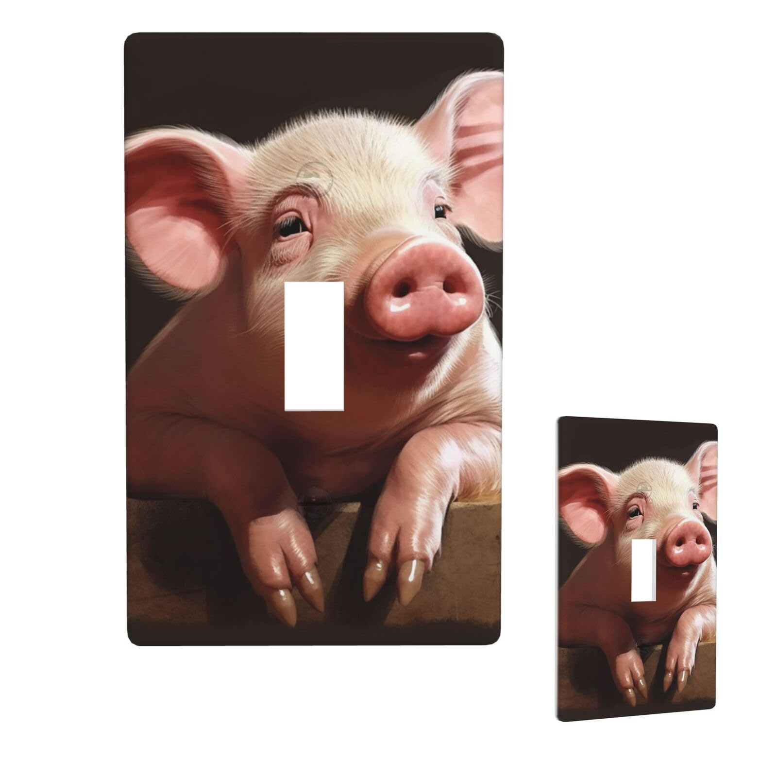 Aceprints Smiling 1 Gang Single Toggle Wall Plates, Unbreakable Decorative Light Switch Plate Covers Electrical Switchplate Cover Faceplate For Bathroom Kitchen Decor