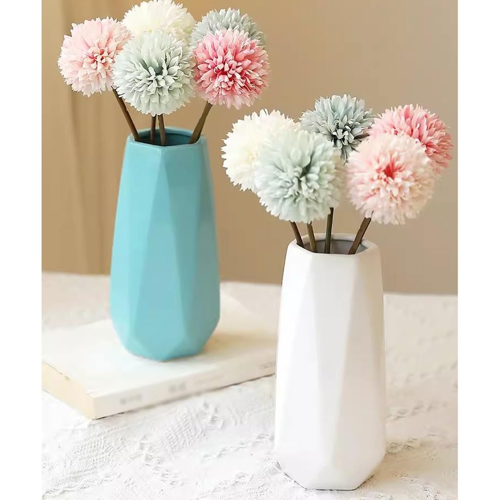 Vaso Vaso in ceramica nordica Vaso for fiori secchi idroponico bianco da soggiorno Decorazione semplice da tavolo Vaso In Ceramica(Blue,M)