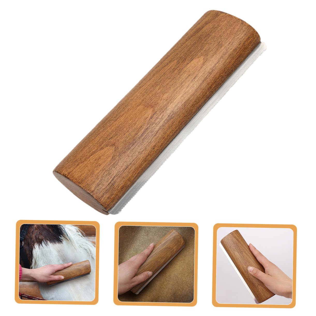 NOLITOY Ergonomischer Pferdestriegel und Metall 20cm mit Praktischem Griff zur Fellpflege und Gründlichen Entfernung von Schuppen Beim Pferd