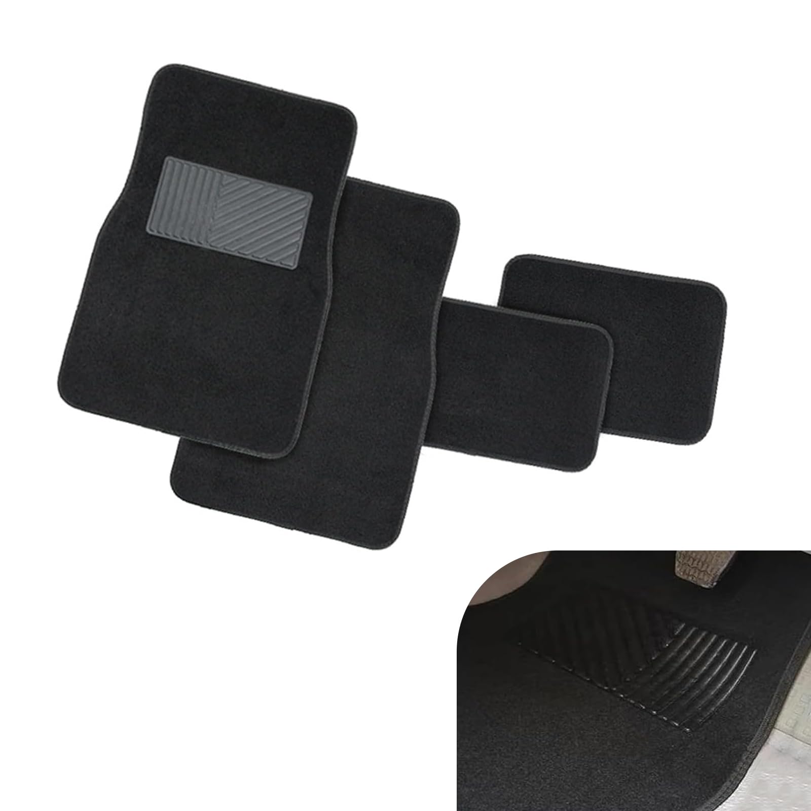 4 PCS Car Carpet Floor Mats 25 59In x 17 12In 11 81In x 17 12In Anti-Slip Durable