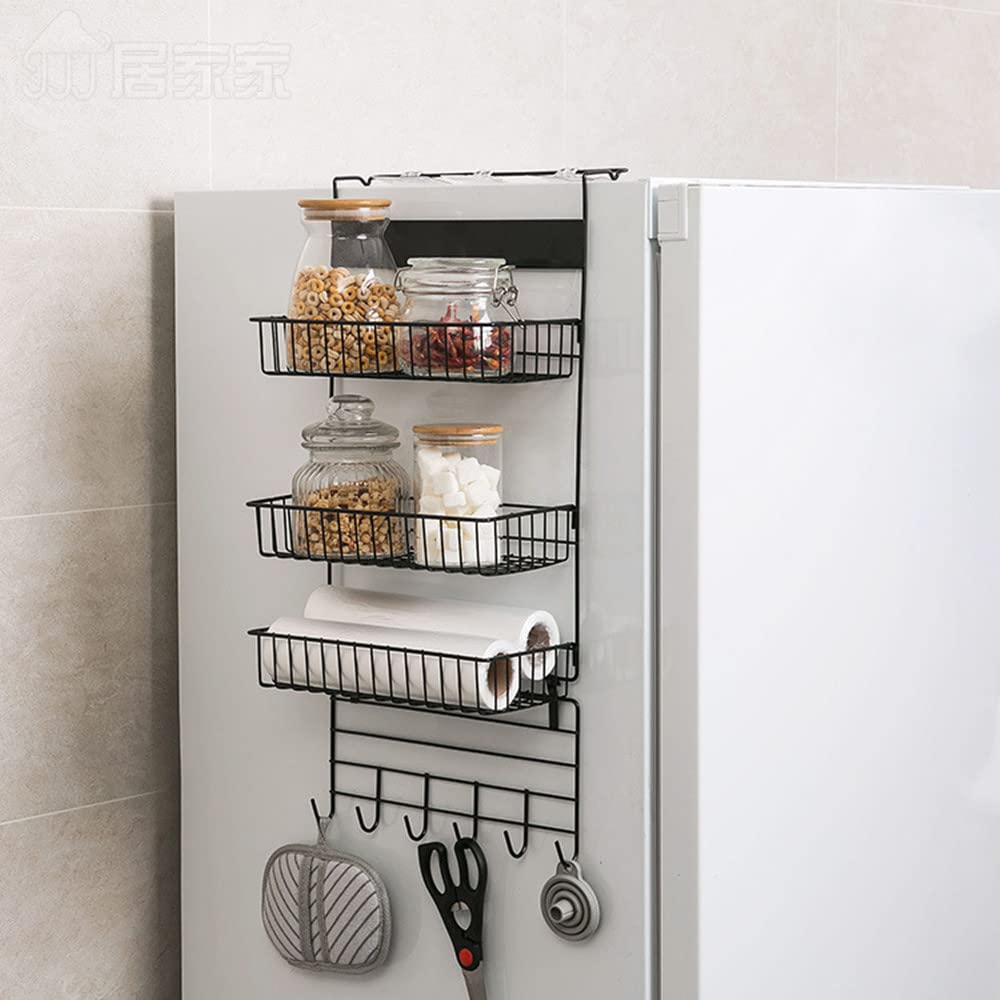 Amazon｜吊り下げ収納ラック 粘着式壁掛けラック 冷蔵庫サイドラック