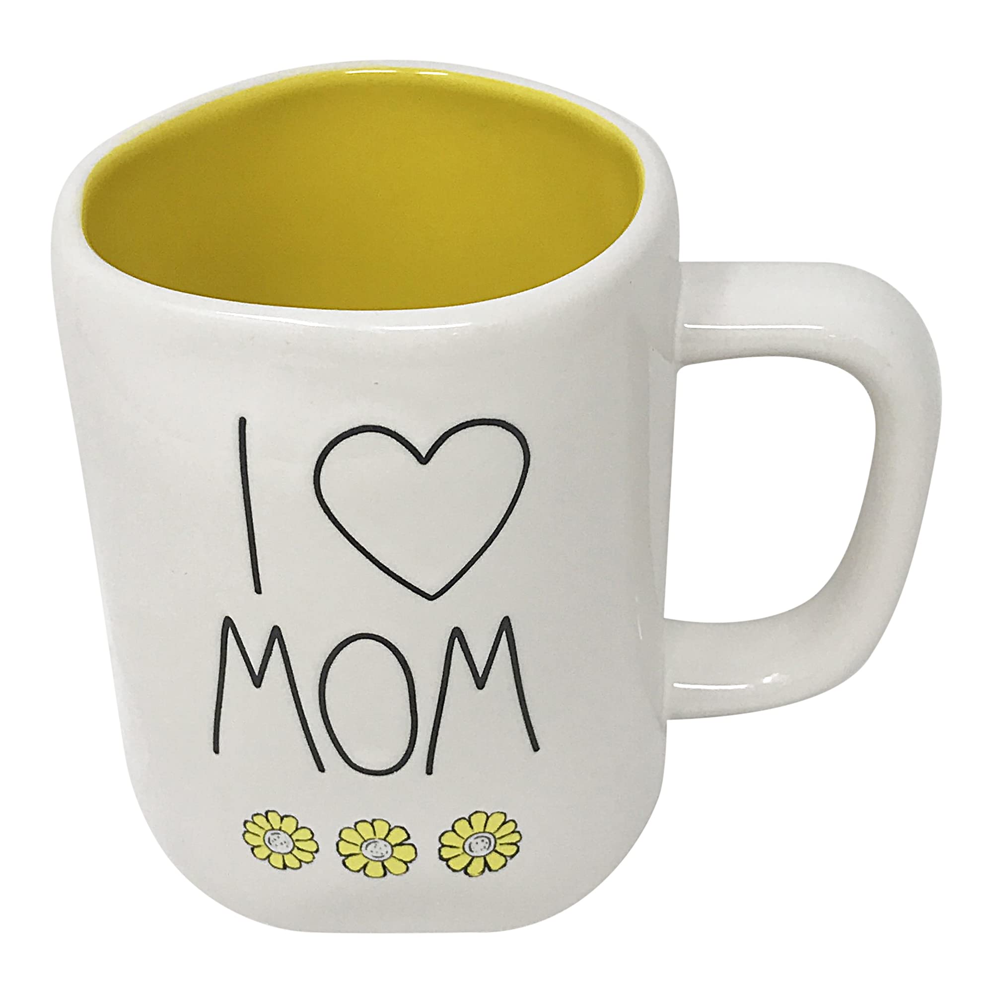 Rae Dunn By Magenta Ceramic Mug - '#1 Mom' With Pink Handle & Flowers Design, Microwave Safe