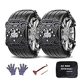 SEEYA タイヤチェーン 非金属 【 6本入り スノーチェーン】 取付簡単 ジャッキ不要 (165mm～275mm対応) 車のチェーン イズ調整可能 軽自動車 耐磨耗 振動・騒音減衰 (ブラック)
