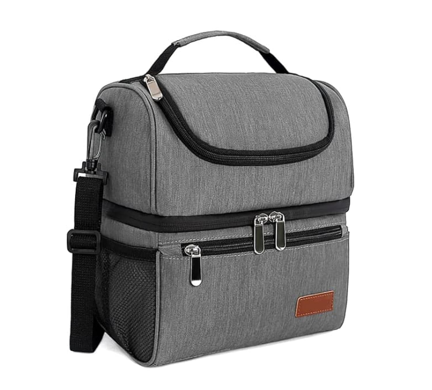 Large Portable Insulated Lunch Bag - Reusable Freezable Tote Cooler Box for School, Work, Picnic, Beach or Workout - Adjustable Shoulder Strap Lunch Bag Organizer