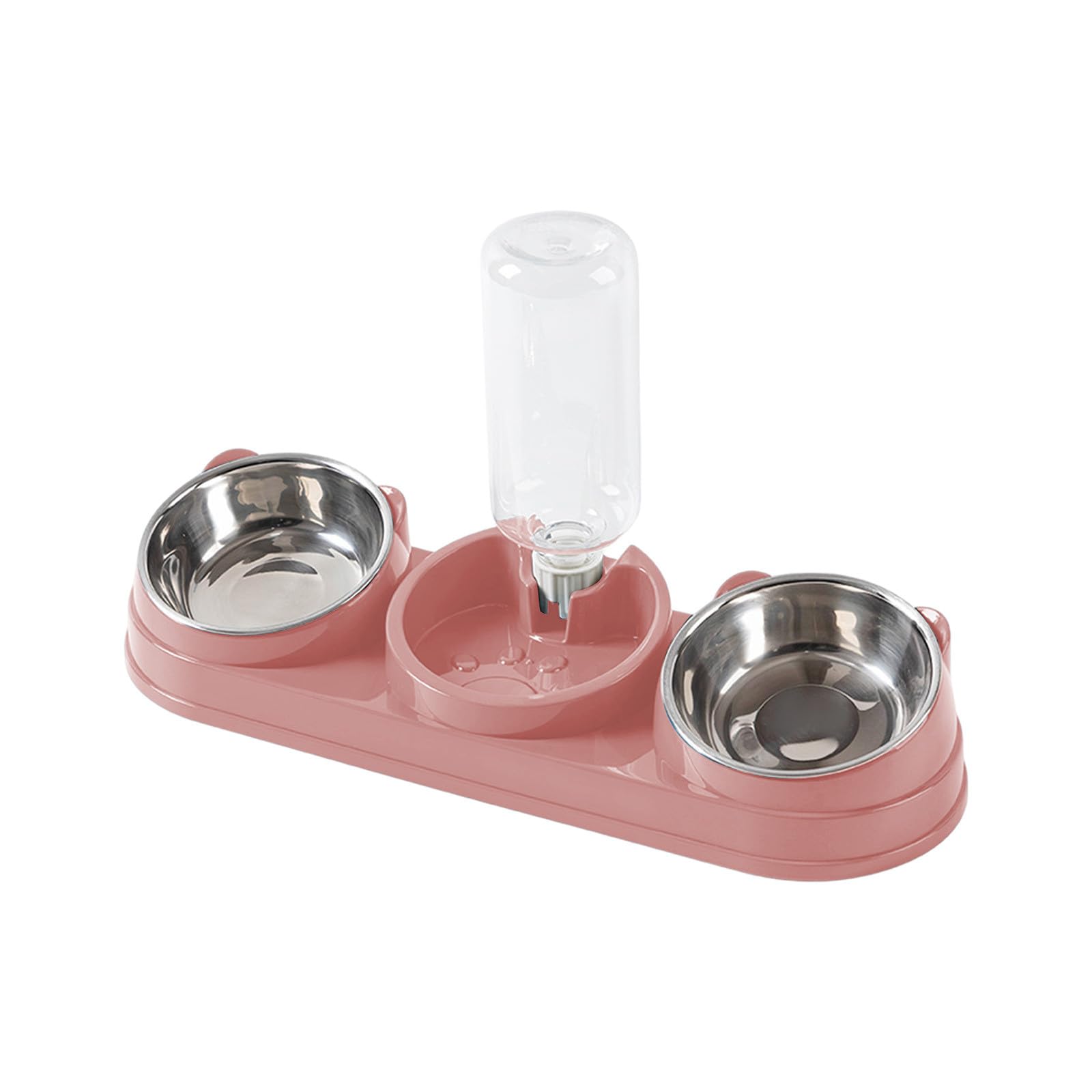 Dual Compartment Pet Bowl, Separate Sections for Food and Water in One Dish, Non-Slip Feeder Suitable for Both Cats and Dogs, Easy to Clean