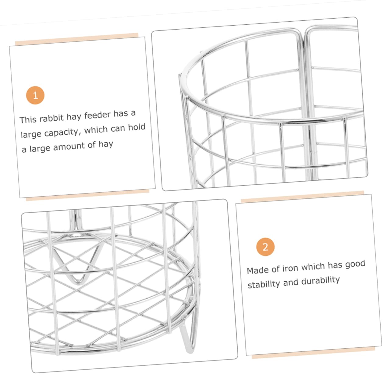 INOOMP 4pièces Distributeur De Foin Métallique pour Lapins Et Cobayes Râtelier Pratique pour Alimentation des Petits Animaux