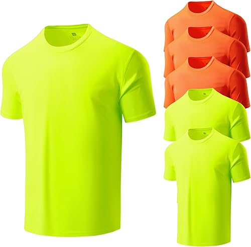 Men's T-Shirts,5/6 Packs Quick Dry Short Sleeve T-Shirt Lightweight Workout T Shirts for Gym,Athletic,Running