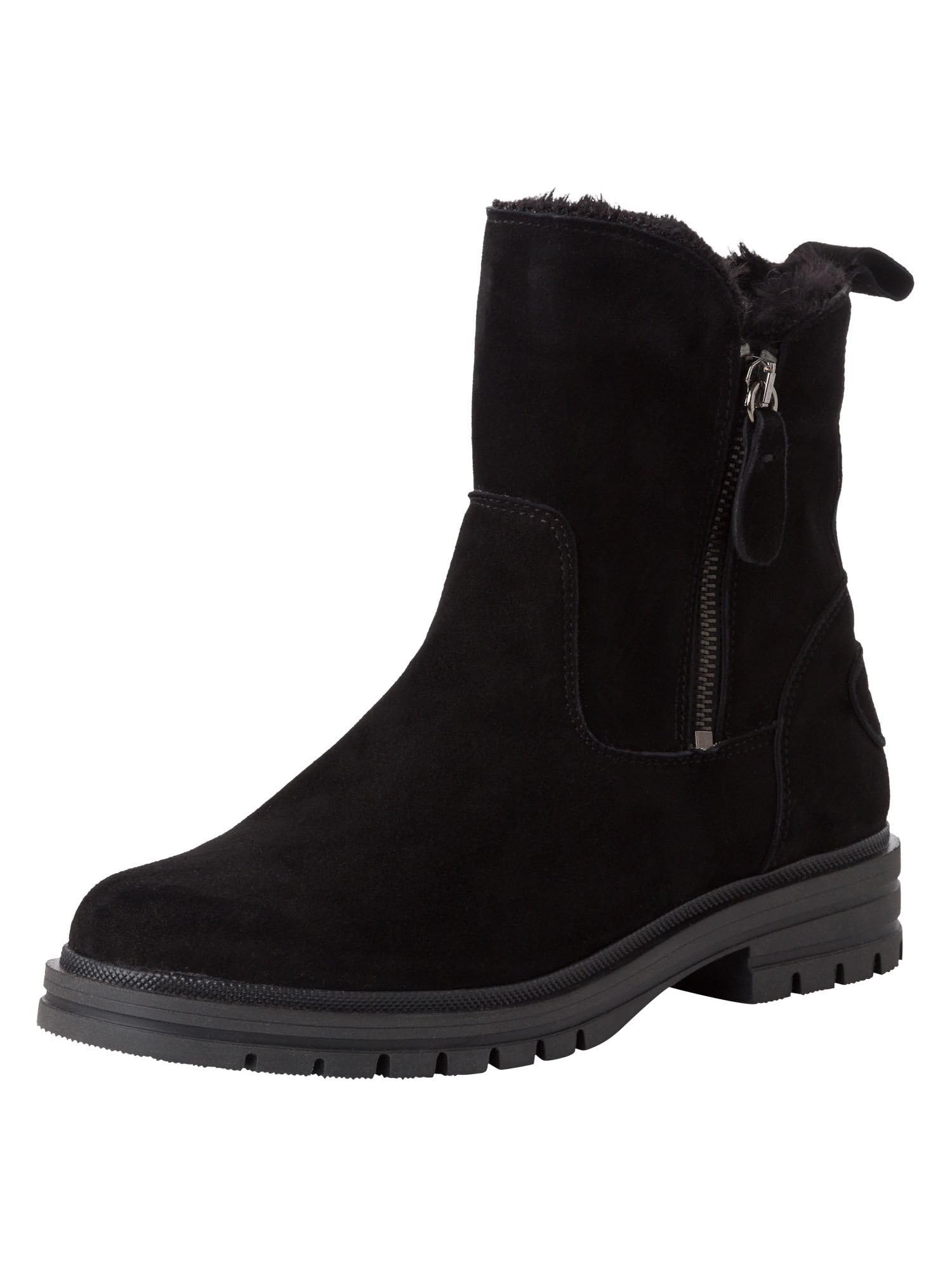 Tamaris Women's Warm Lining Boots Leather Block Heel, black, 4 UK