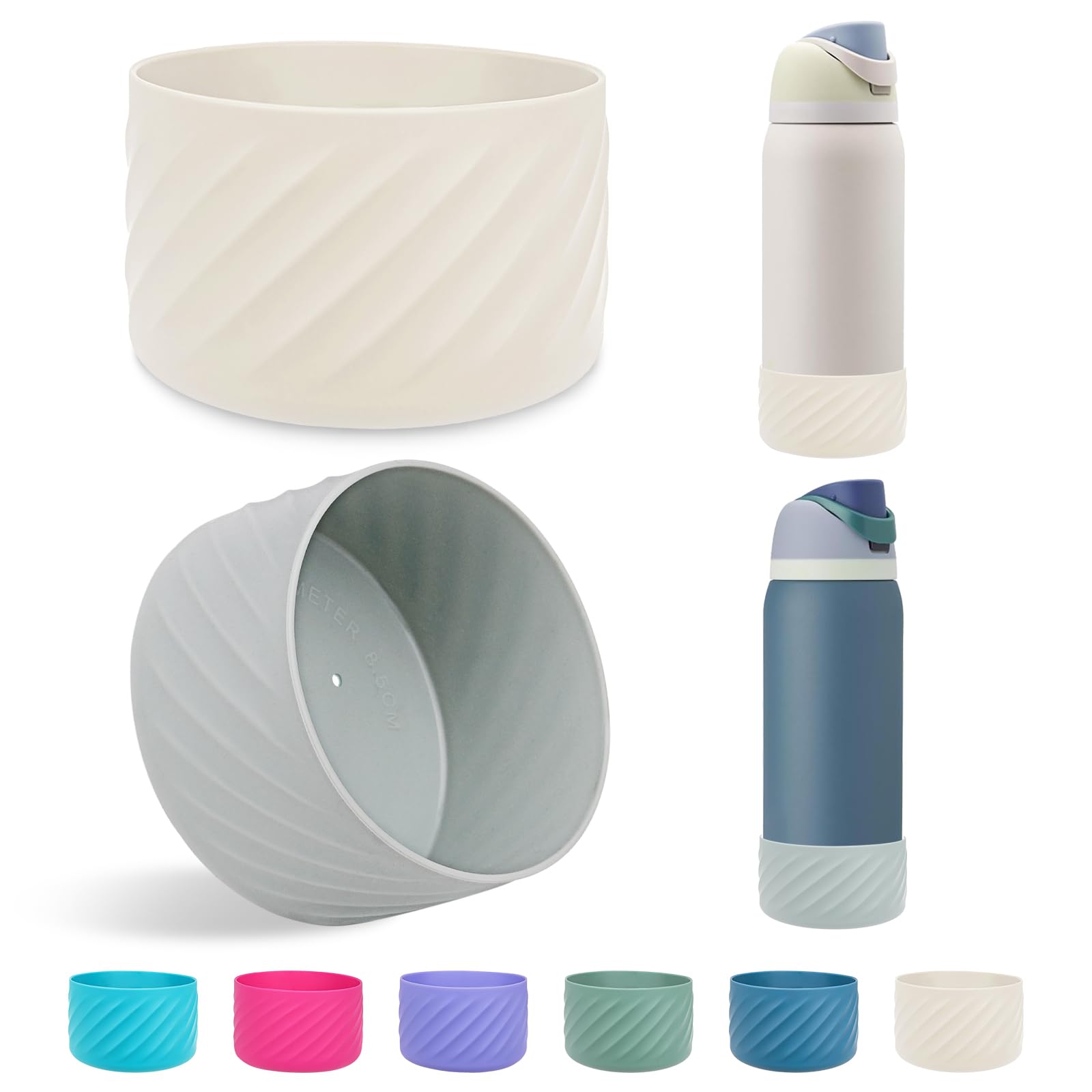 2Pcs Silicone Boot Base Sleeve for Owala Water Bottle FreeSip Twist and Flip Protective Silicone Bottom Bumper for Owala Flask Water Bottle