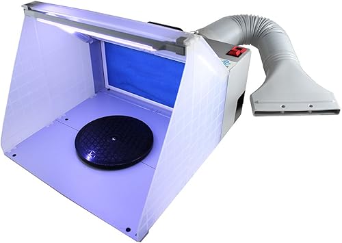 OPHIR Juego de extractor de filtro de escape portátil con luz LED y soporte giratorio para manualidades, modelo de tarta, uñas, camisetas, manguera