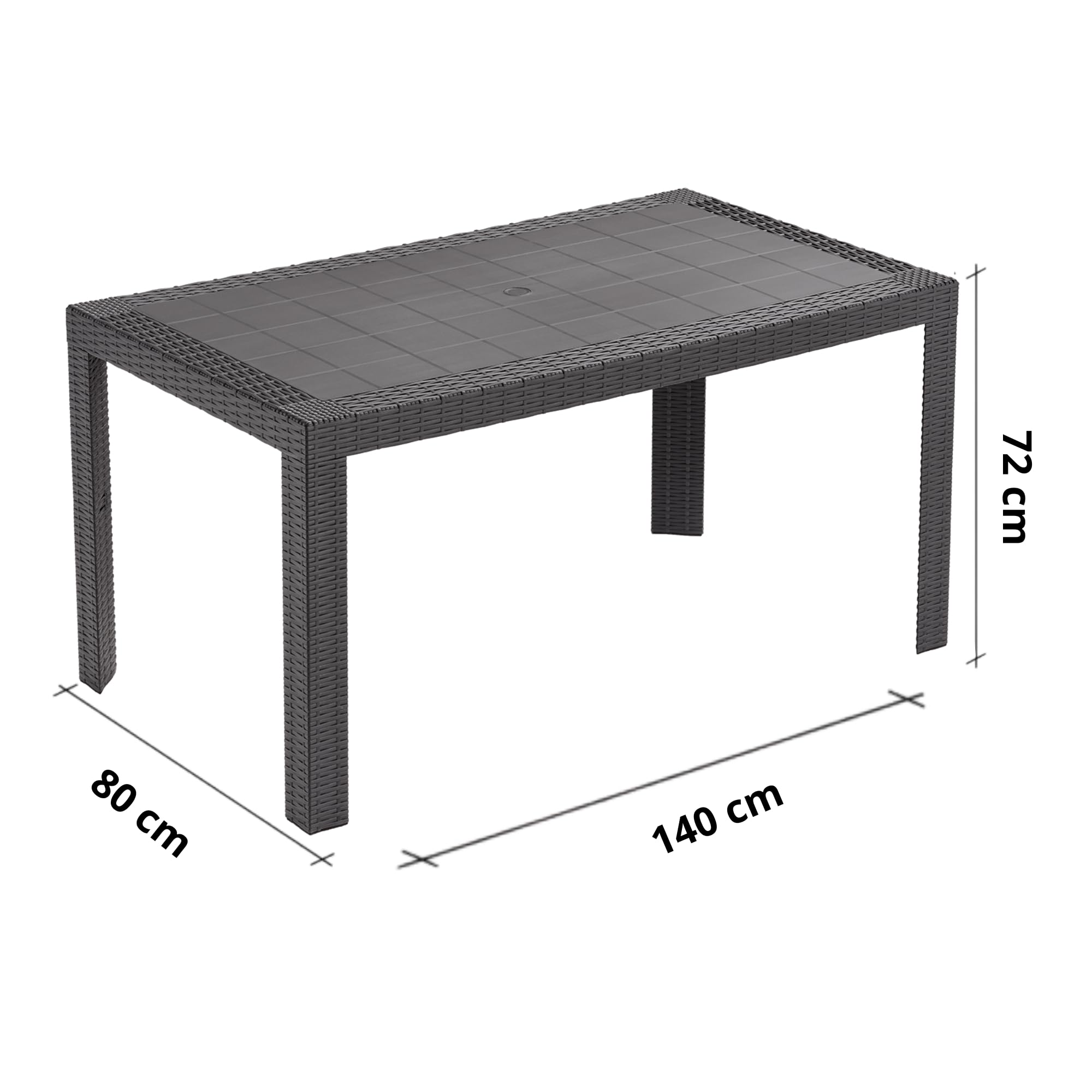 HOUSE COLLECTION zestaw ogrodowy 6 krzeseł 1 stół rattan antracyt