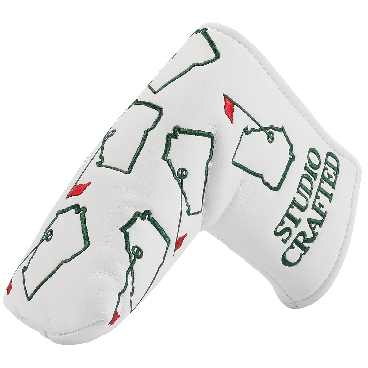 Studio Crafted Augusta Georgia Magnetic Closure Golf Blade Putters Headcover (White)