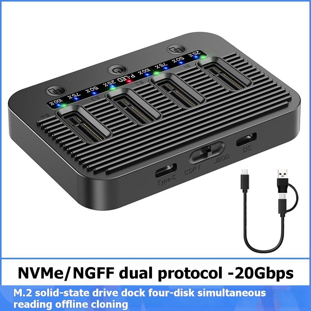 Karta rozszerzeń 4 Bay M. 2 SSD stacja dokująca USB C 20 Gb/s NVMe SATA NGFF podwójny protokół do laptopa PC