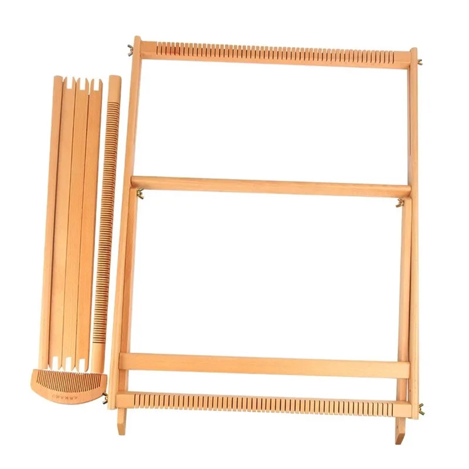 Webrahmen für Anfänger 23,6" H x 21,3" B Extragroßer DIY-Holzwebstuhl-Bausatz, Multi-Craft-Montagerahmen, Webstuhl, Strickmaschine