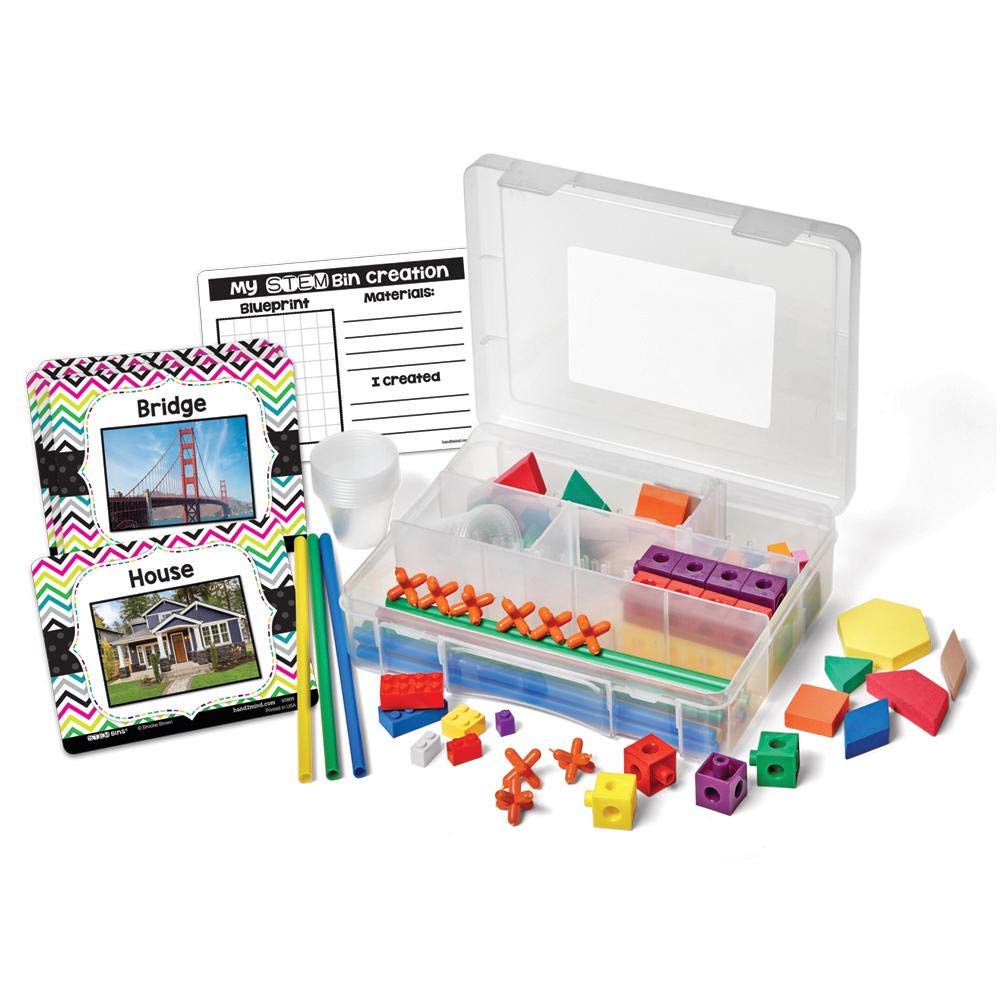 Learning ResourcesSTEM Bins Play & Learn Pack, Construction & Science Challenges & Activities for Ages 5-9