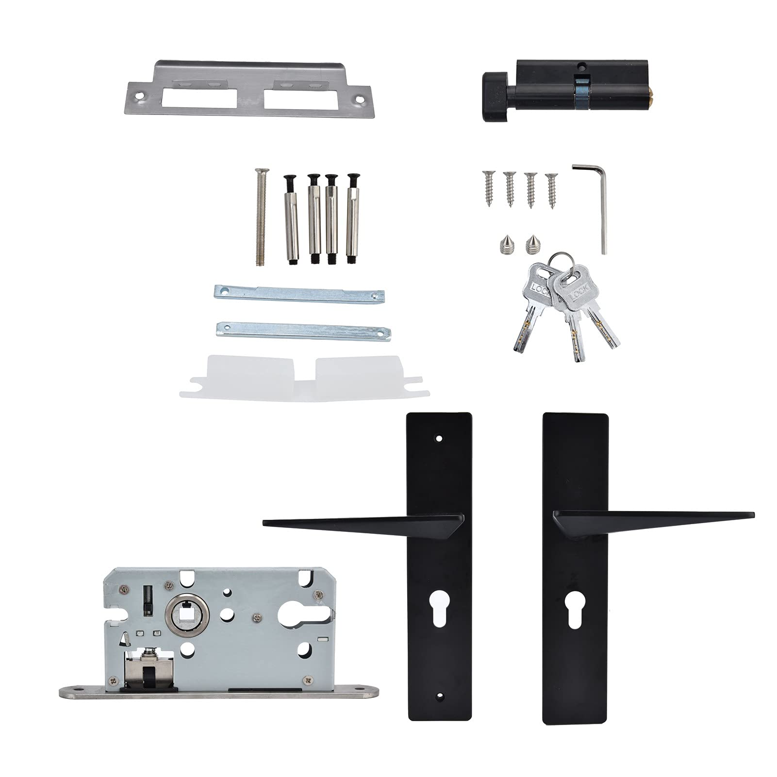 Hyuduo Zinc Alloy Door Handle Lock Set, 35-50mm