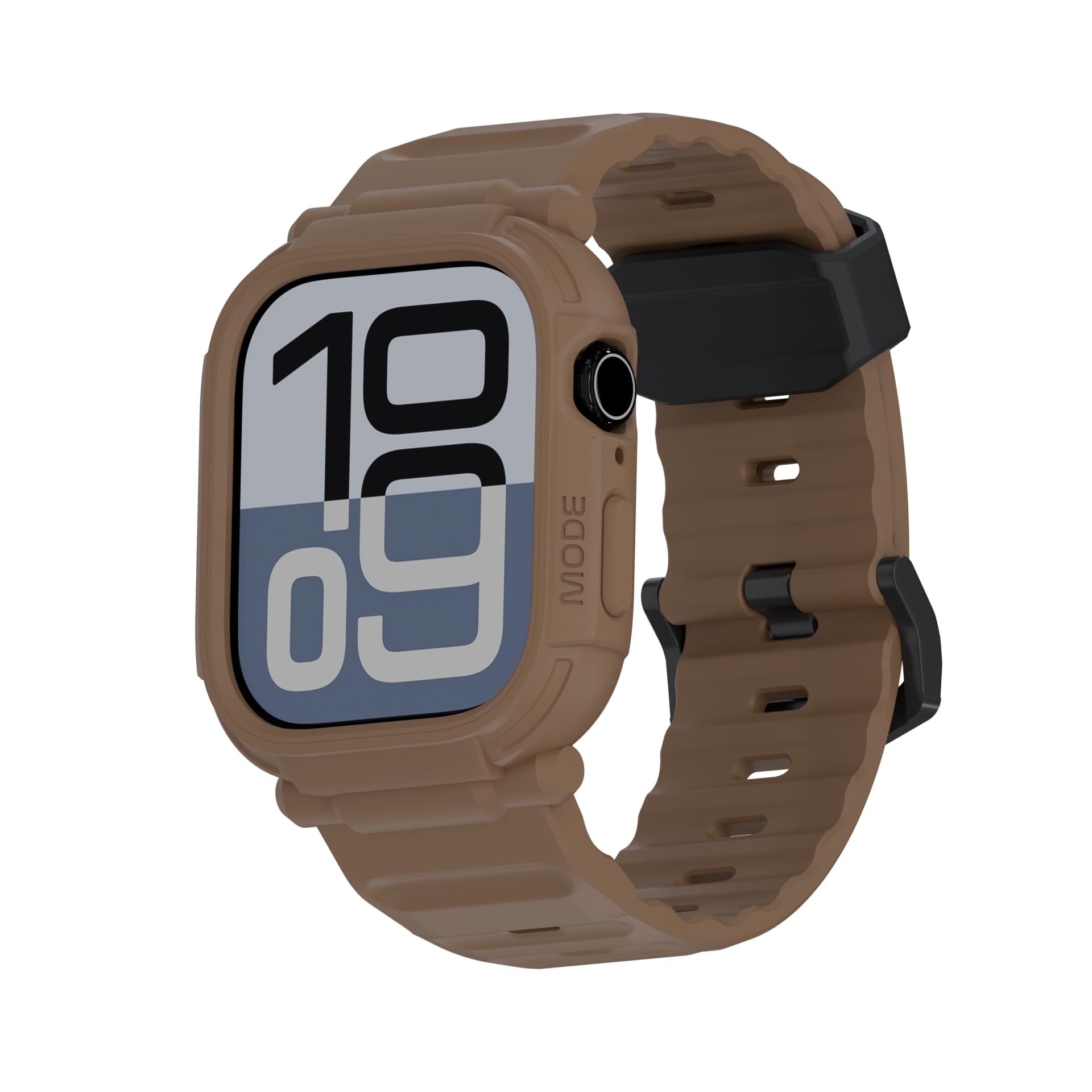 elkson Bands Case for Apple Watch Series 11 10 42mm for Men, Rugged Heavy Duty Bumper Tactical Strap Quattro Pro 2.0 Series for iWatch, Military Grade Durable Protective Cover, Shockproof, Tan
