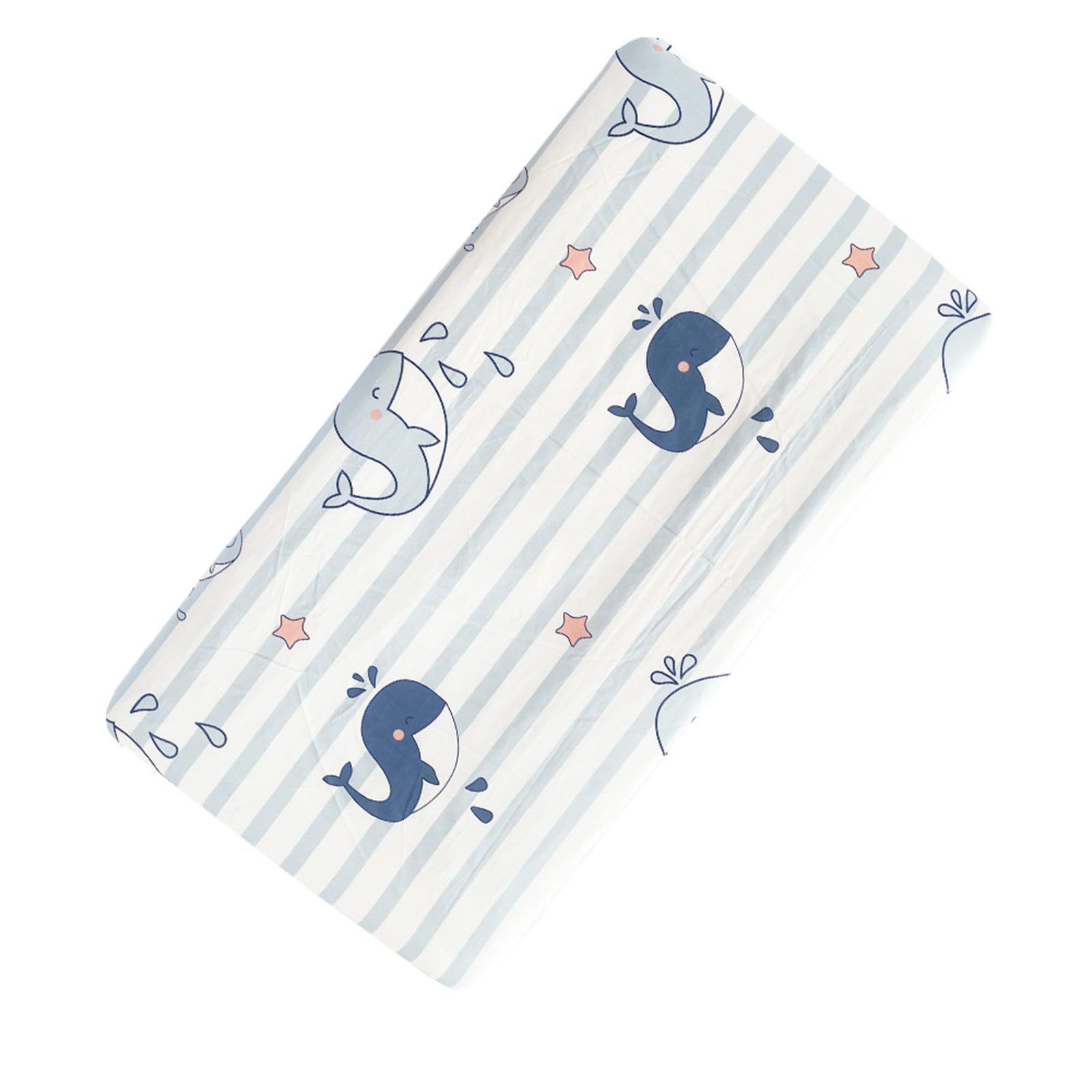 Odot Cartoon Cot Bed Cotton Fitted Sheets, Cot Bed Sheet Fitted Sheets for Cribs Baby Bed Sheets Soft Bassinet Sheets Cot Bed Mattress Protector for Boy Girl (Cartoon Whale,100x56cm)