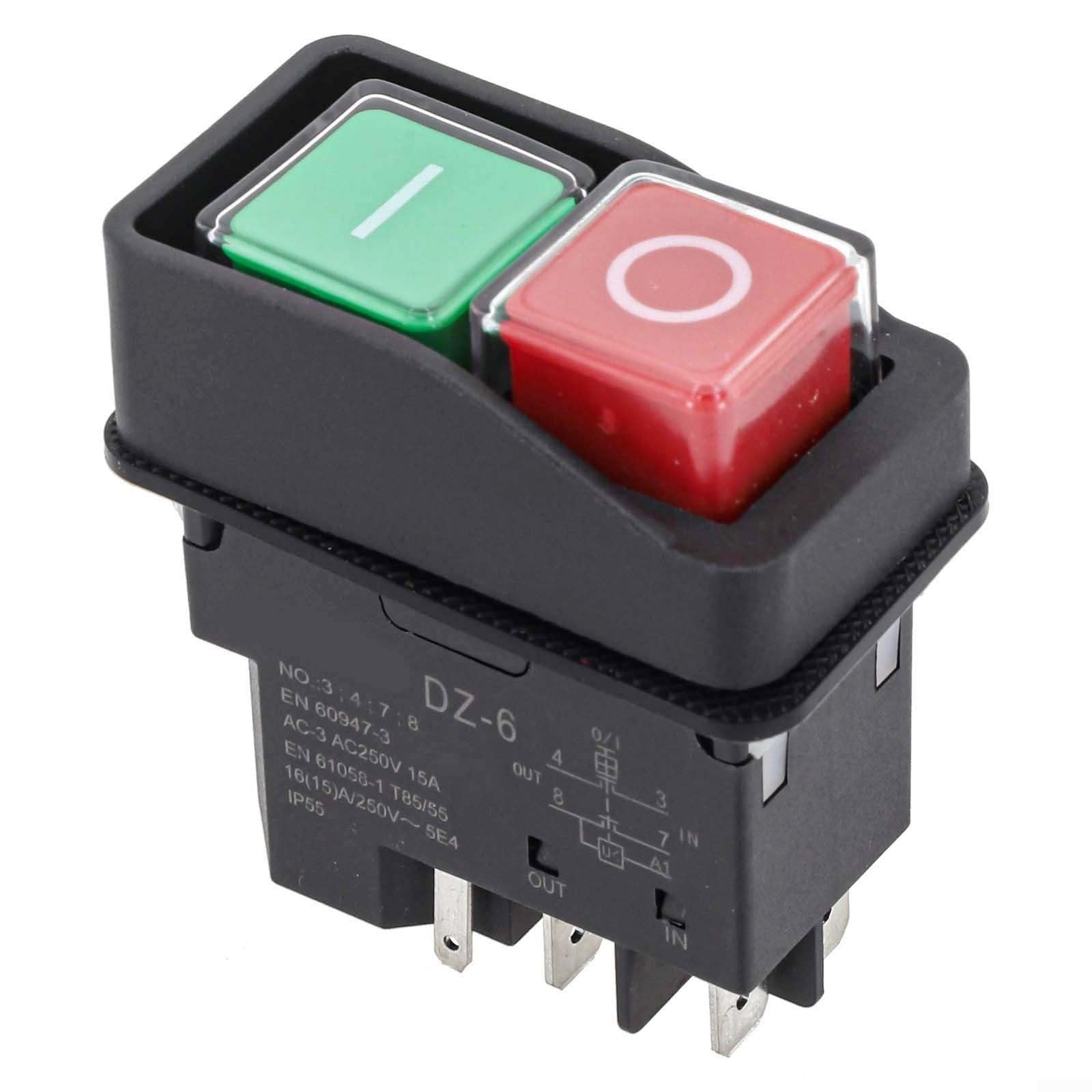 Electromagnetic Pushbutton Switch For Belle Minimix Cement Mixer And Grinding Machine 250v 15a 5 Pin Black Replacement Part With Overload Protection For Safe Operation In Construction Sites
