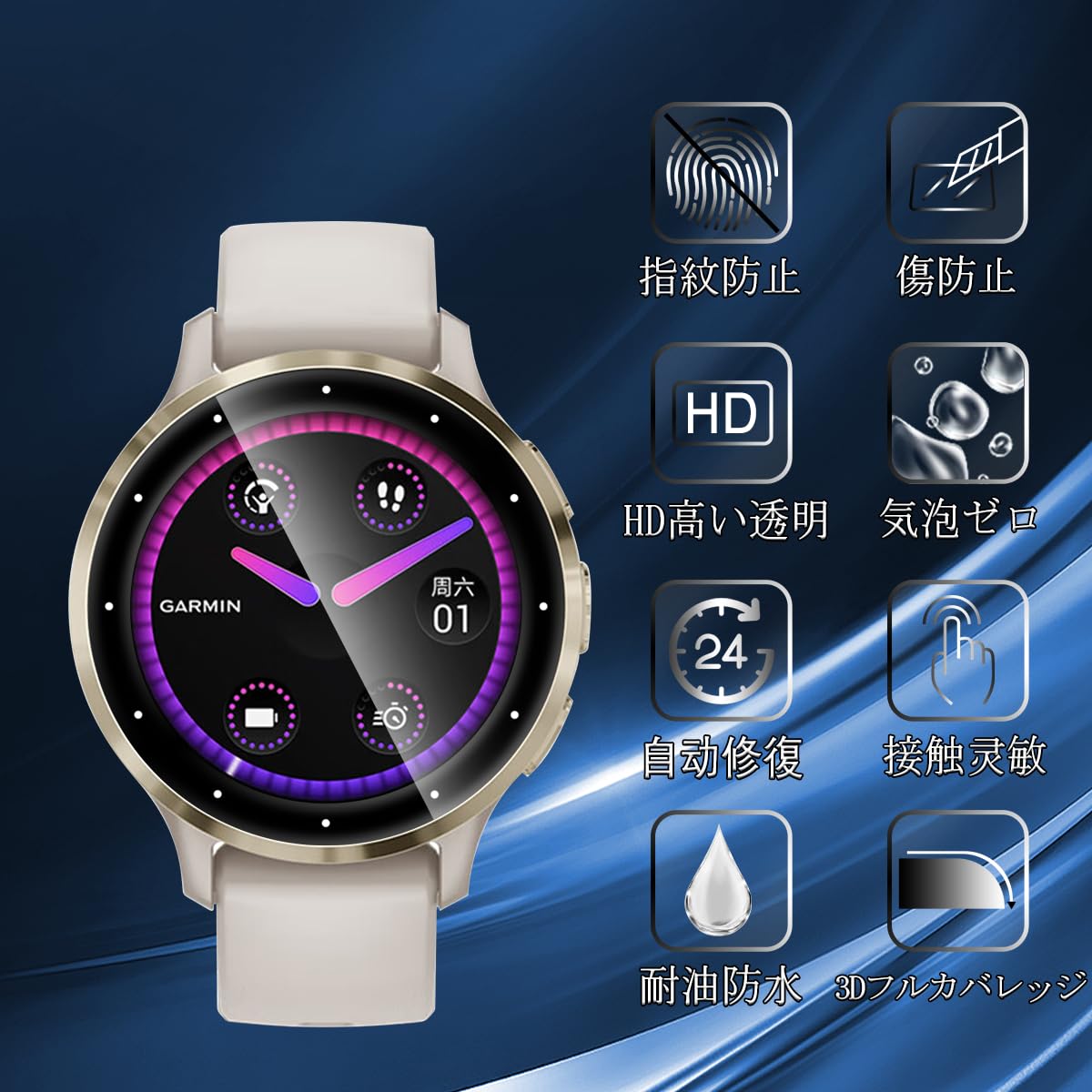 Amazon.co.jp: 対応 Garmin Venu 3S フイルム 【3枚セット-高 品質 
