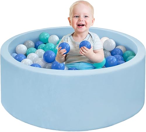 Bebikim Pozo de bolas de bebé Pozo de bolas de espuma viscoelástica de lujo para niños pequeños de 1 a 3 años, el pozo de bolas para niños pequeños
