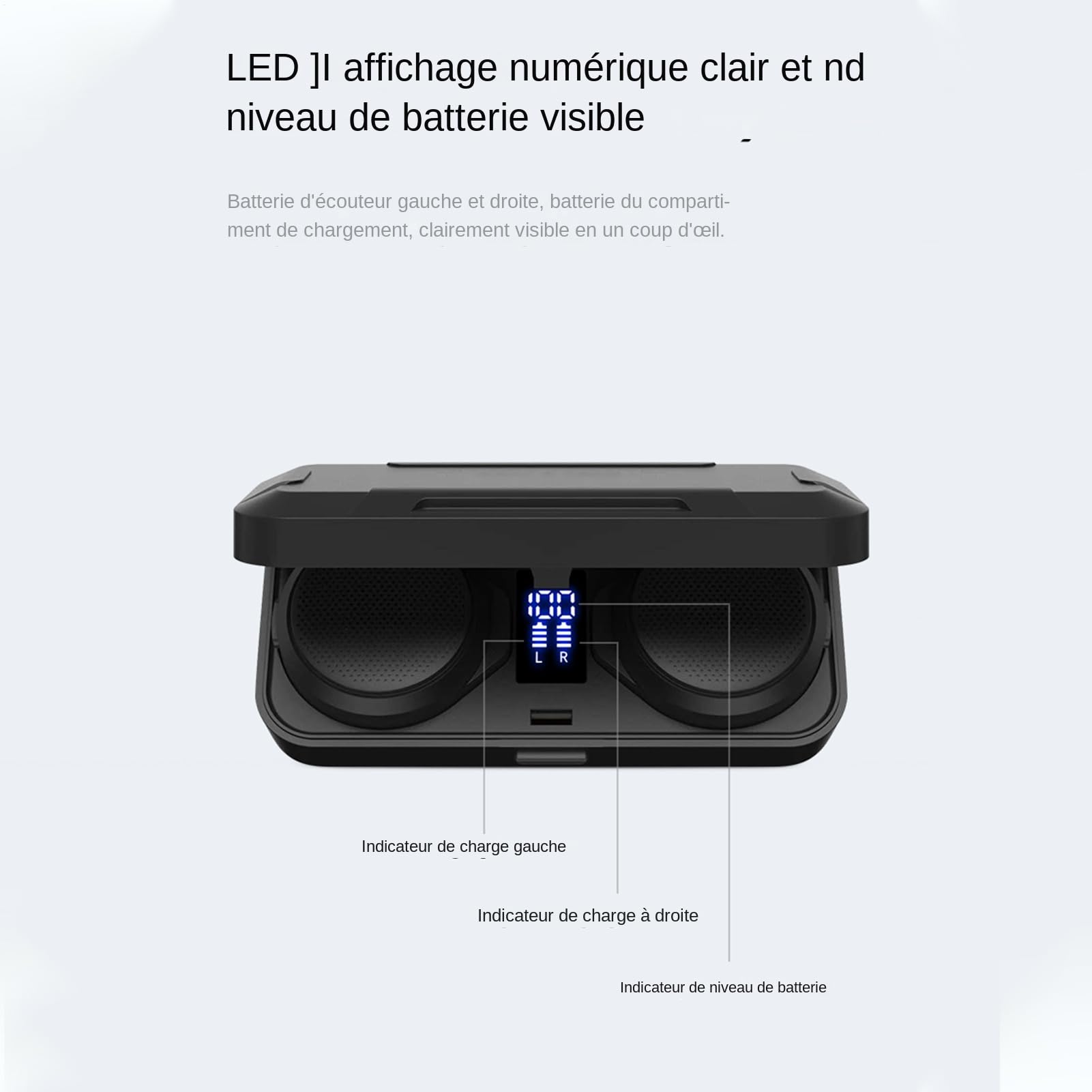 Auricolare wireless ricaricabile Auricolare portatile impermeabile con | Wireless Custodia di ricarica per auricolare, moto, cuffia impermeabile, guida, viaggio, pendolarismo