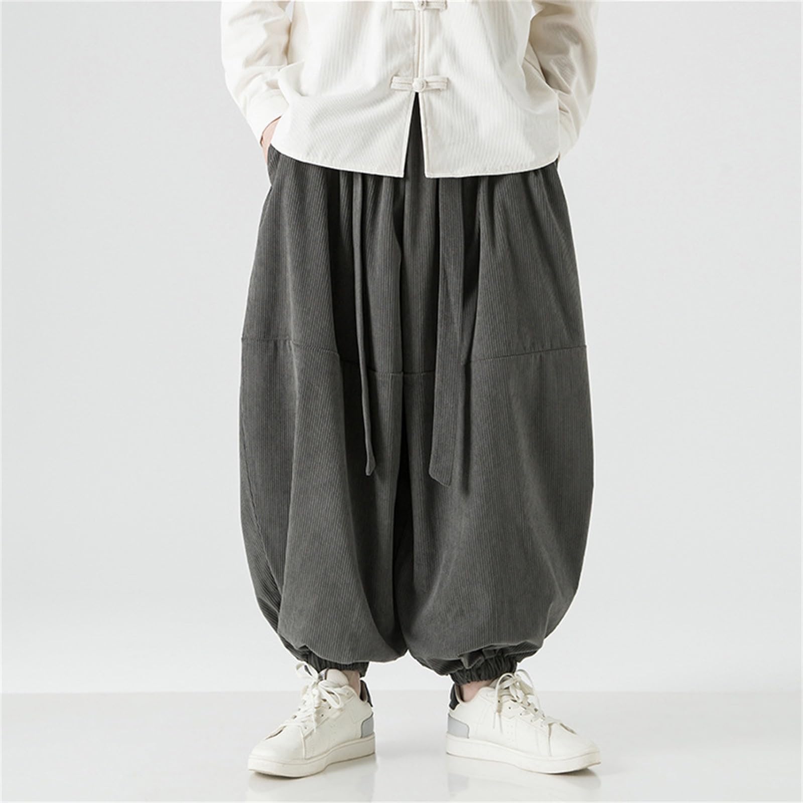 Herren-Hose, lässig, gerippt, gerader Schnitt, Cordhose, Hip-Hop, lässig, weites Bein, lässig, gerades Bein