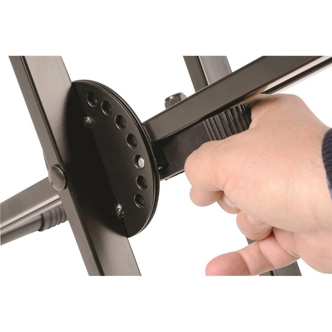 QUIK LOK - QL/646, Robusto Supporto a X a Singolo Livello Doppio Telaio per Tastiera, Serie PRO, Carico Massimo 90 kg, Peso 4,8 kg, Colore Nero