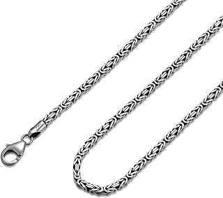 Byzantine Chain Sterling Silver Byzantine Necklace for Men 2.5mm Chain for Men Women and Boy