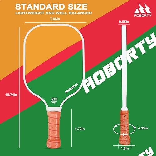 Miniatura 4 de USAPA - Paquete de 4 palas de pickleball Juego de 4 raquetas de grafito claro de primera calidad con cara de fibra y polímero con núcleo de panal