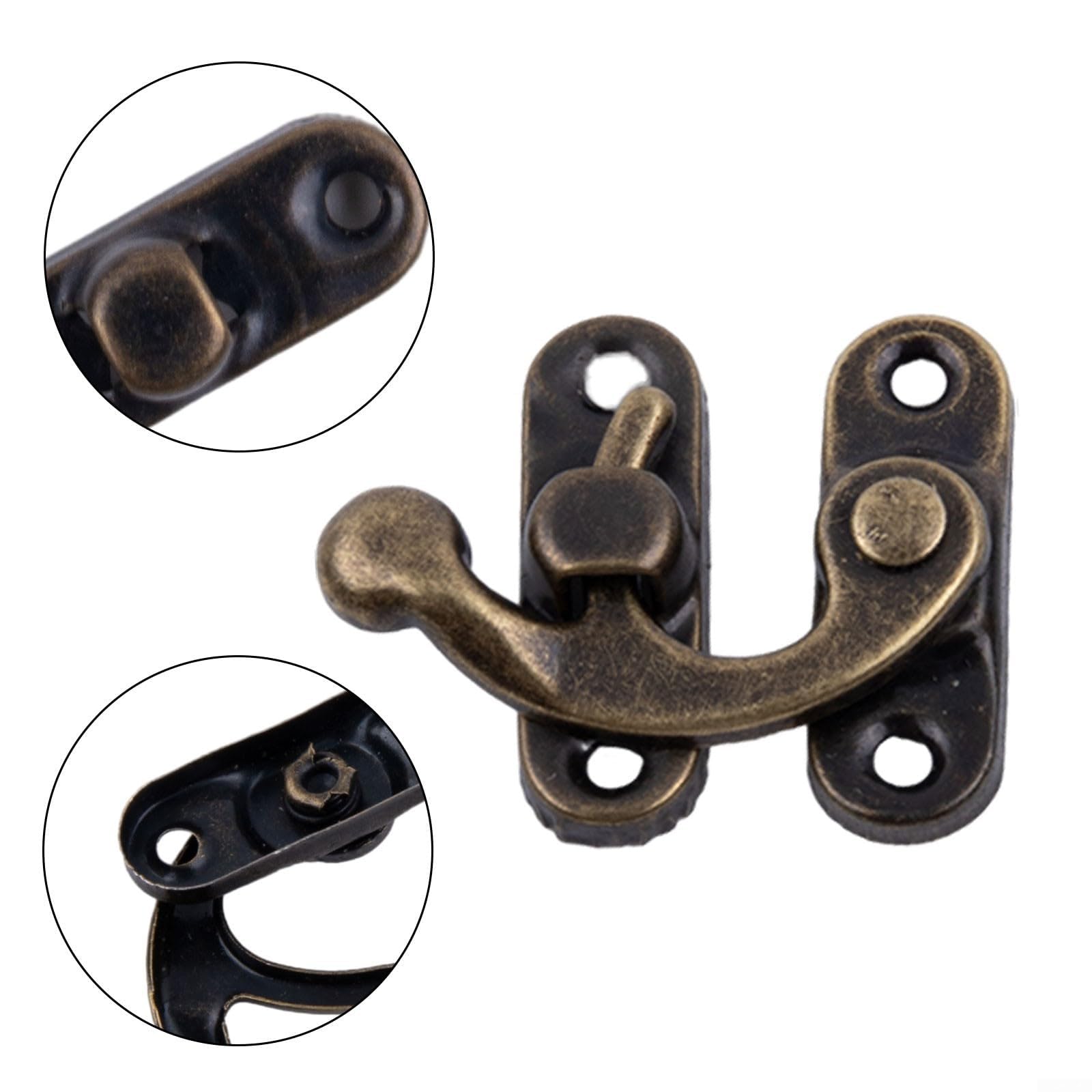 Chiavistelli per Porte 30 Pezzi Gancio Antico, Gancio di Chiusura in Ferro Bronzo Antico, Gancio Decorativo con Chiusura a Scatto for armadi e scatole portaoggetti(Bronze)