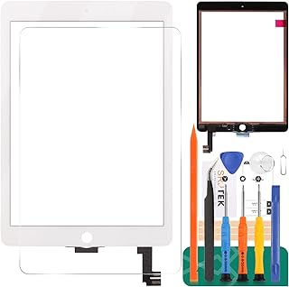For iPad Air 2 Touch Screen Replacement For iPad Air 2nd Gen 9.7 Screen replacement A1566 Digitizer Sensor A1567 Touch Digitizer Panel Glass No Home Button Repair Parts(No LCD,No Instructions)White