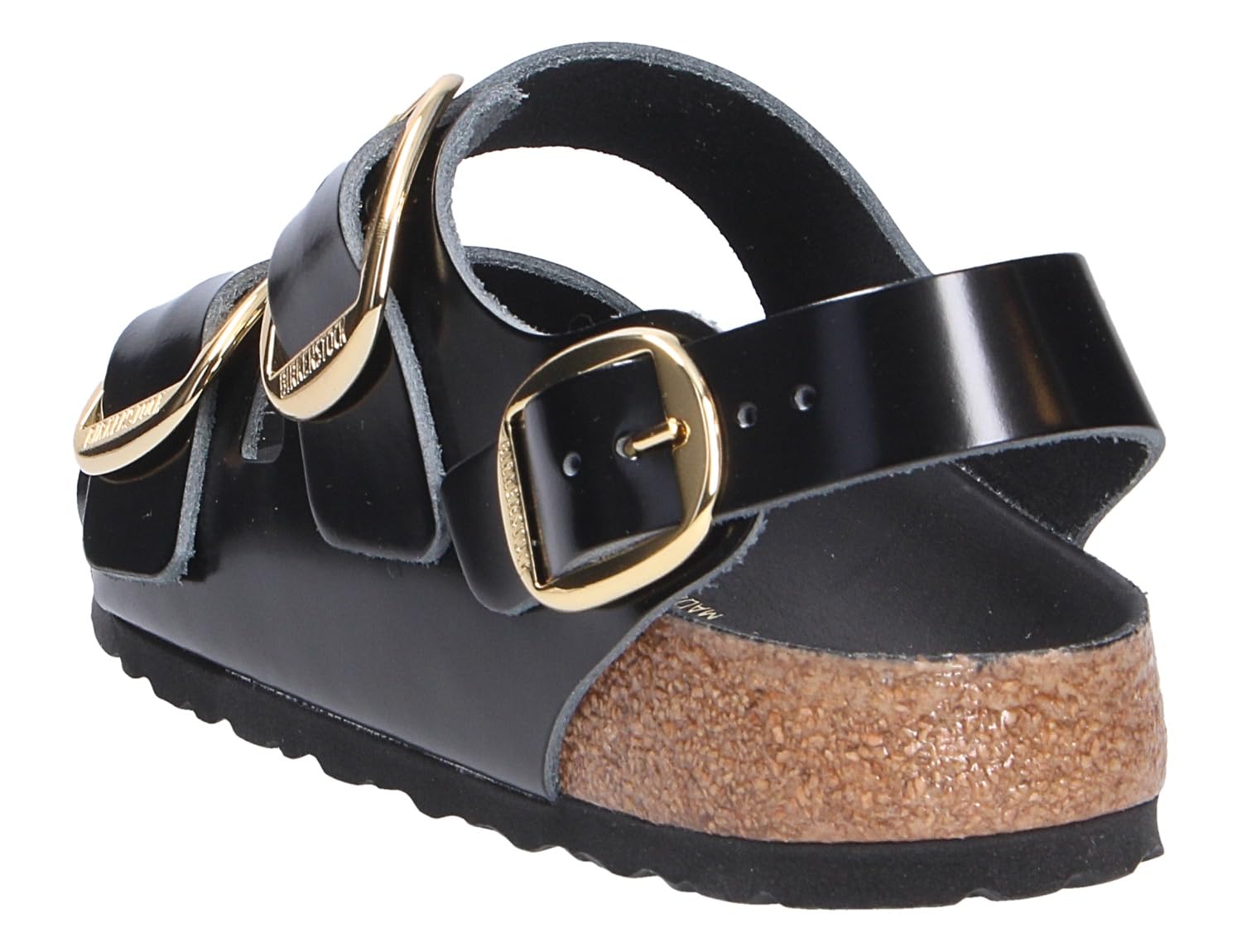 Birkenstock Milano Big Buckle Natural Black 39 Sandals Leather Black High Shine