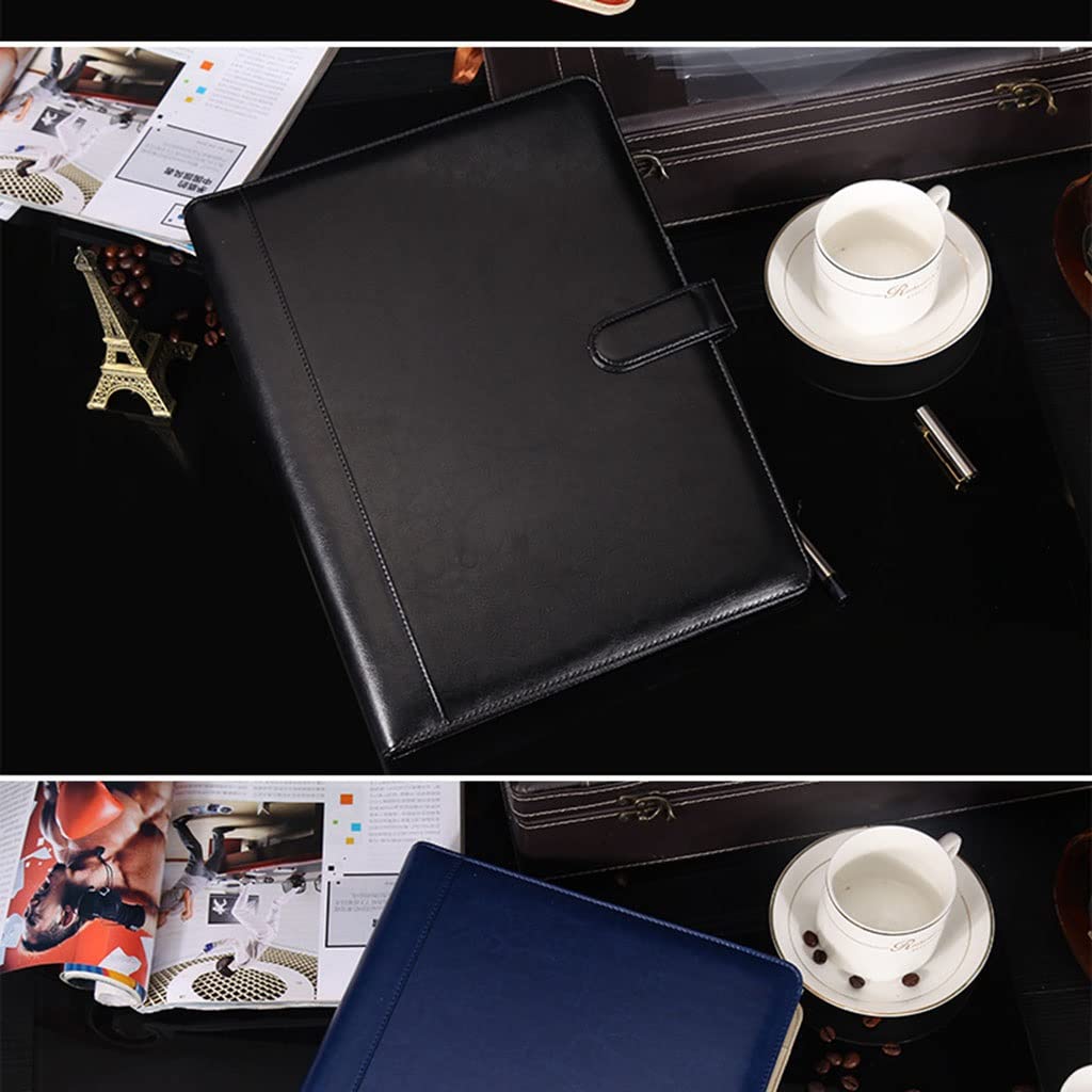 Porte Documents Porte Bloc A4 Porte-Portefeuille en Cuir PU A4, Porte-Documents avec Anneau, classeur Amovible, Presse-papiers Multi-Poches pour Organisateur d'affaires, Entretien
