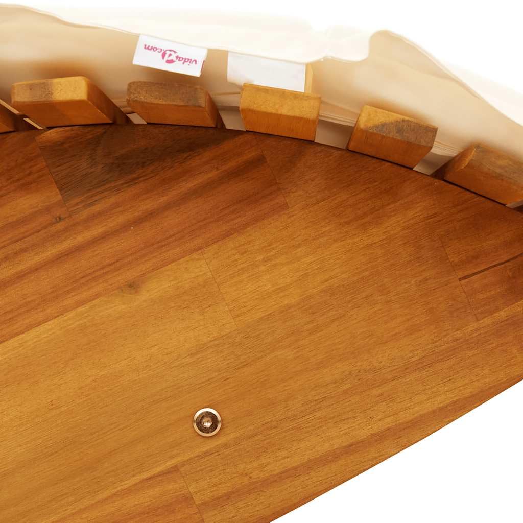 vidaXL Lettino a Dondolo con Cuscino in Legno Massello di Acacia