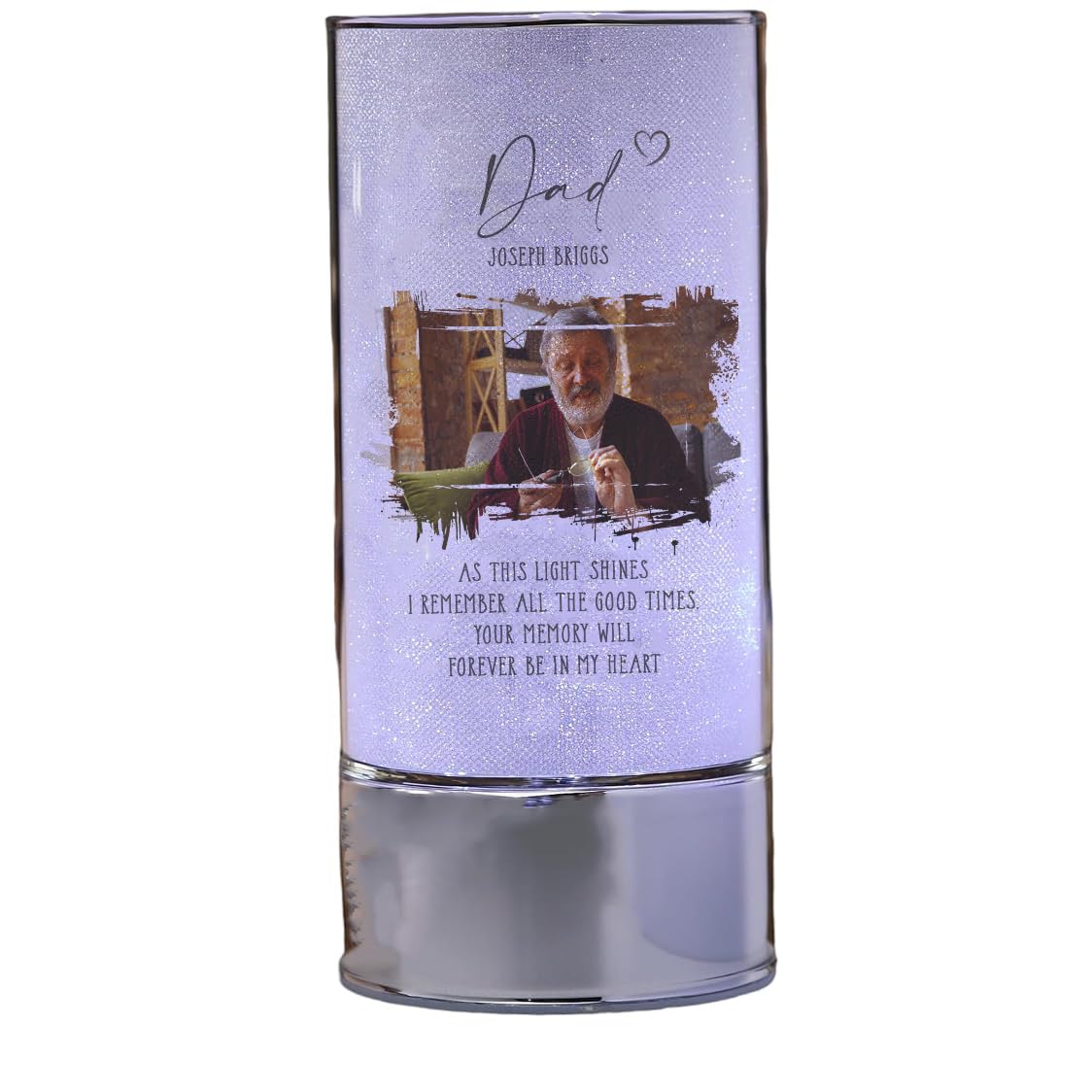 ukgiftstoreonline Personalised Dad Sympathy Gift Memorial Remembrance Light with Photo