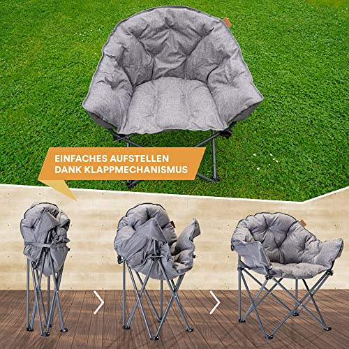 Skandika Moonchair Premium XL, gevoerde campingstoel, comfortabele klapstoel met rugleuning, tot 150 kg, incl. draagtas, voor binnen en buiten, voor tuin, balkon, camping - Afbeelding 7