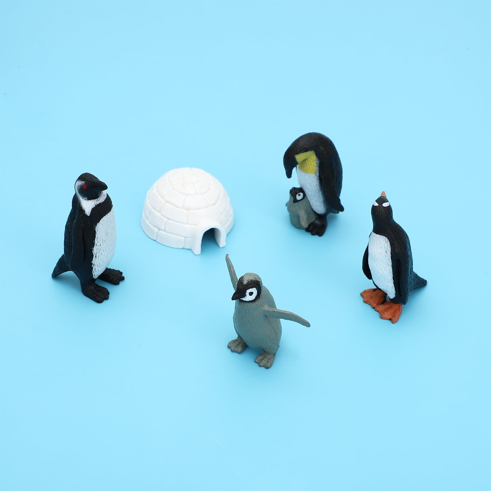 Tiny Plastic Animals ONEST 18 Pieces Mini Penguin Figurines Toy