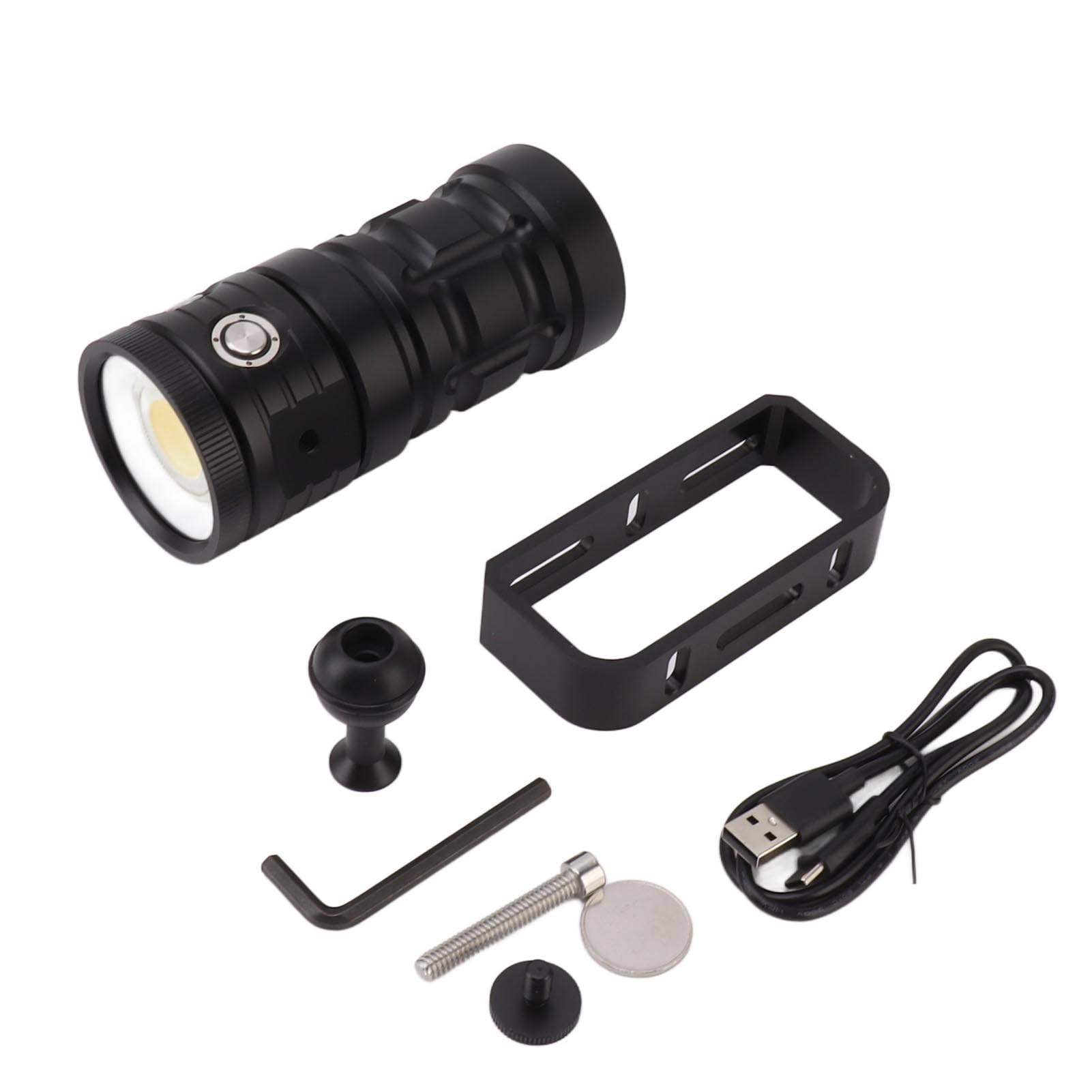 Lampe de Plongée Sous-marine, 18 000 Lumens, étanche à 100 M, avec 3 Modes, Lampe de Poche Sous-marine Rechargeable, Lumière Sous-marine pour Plongée de Nuit, Sports Nautiques