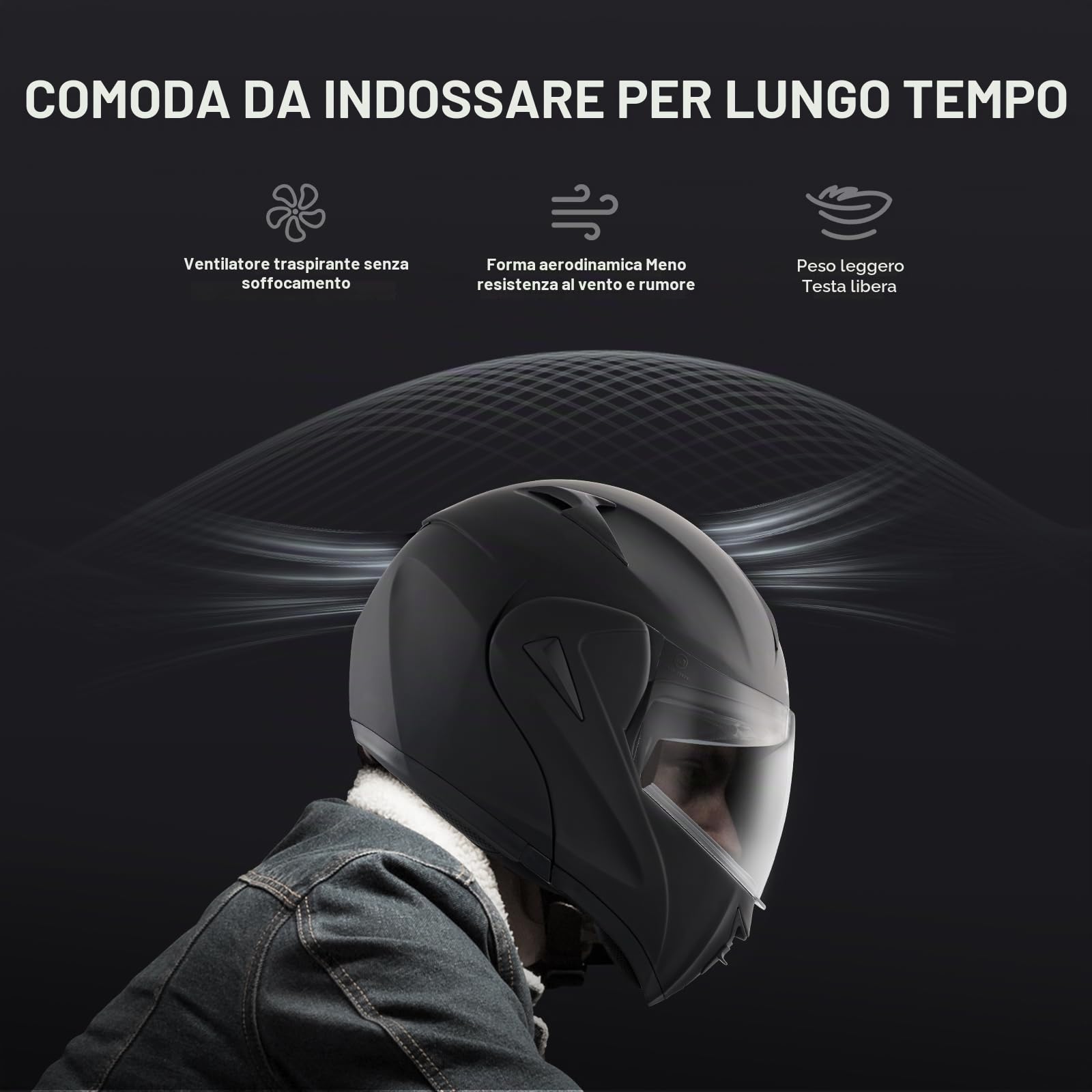 VEVOR Motorcycle Helmet, Unmasked, Smart Street ABS & High Density ECE Approved Comfortable Motocross Helmet with Interchangeable Lens, Fit for Youth & Adults