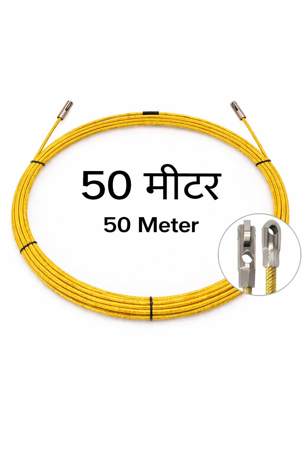 KAITO Professional Wire Lead Threading Device 50 m | Cable Puller Fish Tape for Electrical Conduit Wiring | Flexible Steel Wire Threader for Wall, Floor & Ceiling Installation | Heavy-Duty Guide Tool 1